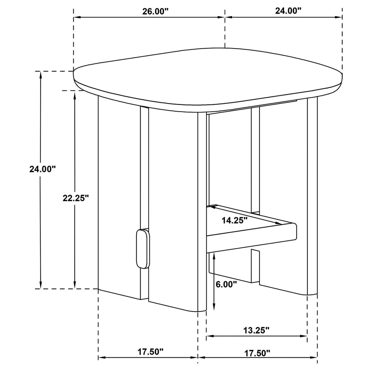 706587 Kailani Coastal Square End Side Table with Shelf Beige Oak