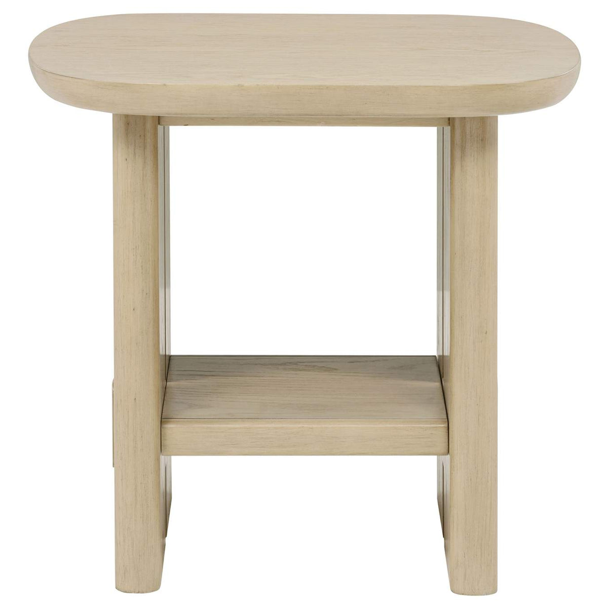 706588-S2 Kailani 2-piece Coastal Coffee and End Table Set Beige Oak