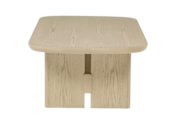 706588-S2 Kailani 2-piece Coastal Coffee and End Table Set Beige Oak
