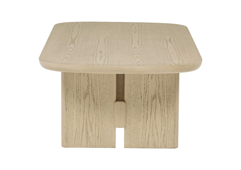 706588-S2 Kailani 2-piece Coastal Coffee and End Table Set Beige Oak