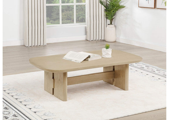706588 Kailani Coastal Rectangular Cocktail Coffee Table Beige Oak