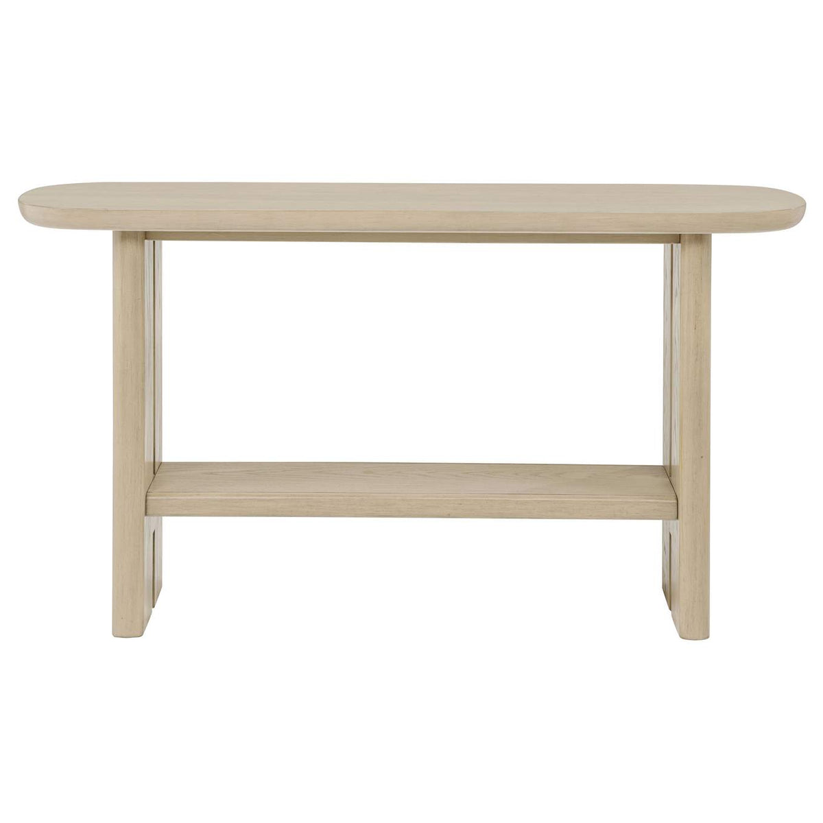 706589 Kailani Coastal Sofa Console Table with Shelf Beige Oak