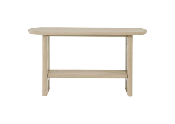 706589 Kailani Coastal Sofa Console Table with Shelf Beige Oak