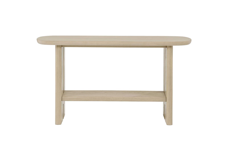706589 Kailani Coastal Sofa Console Table with Shelf Beige Oak