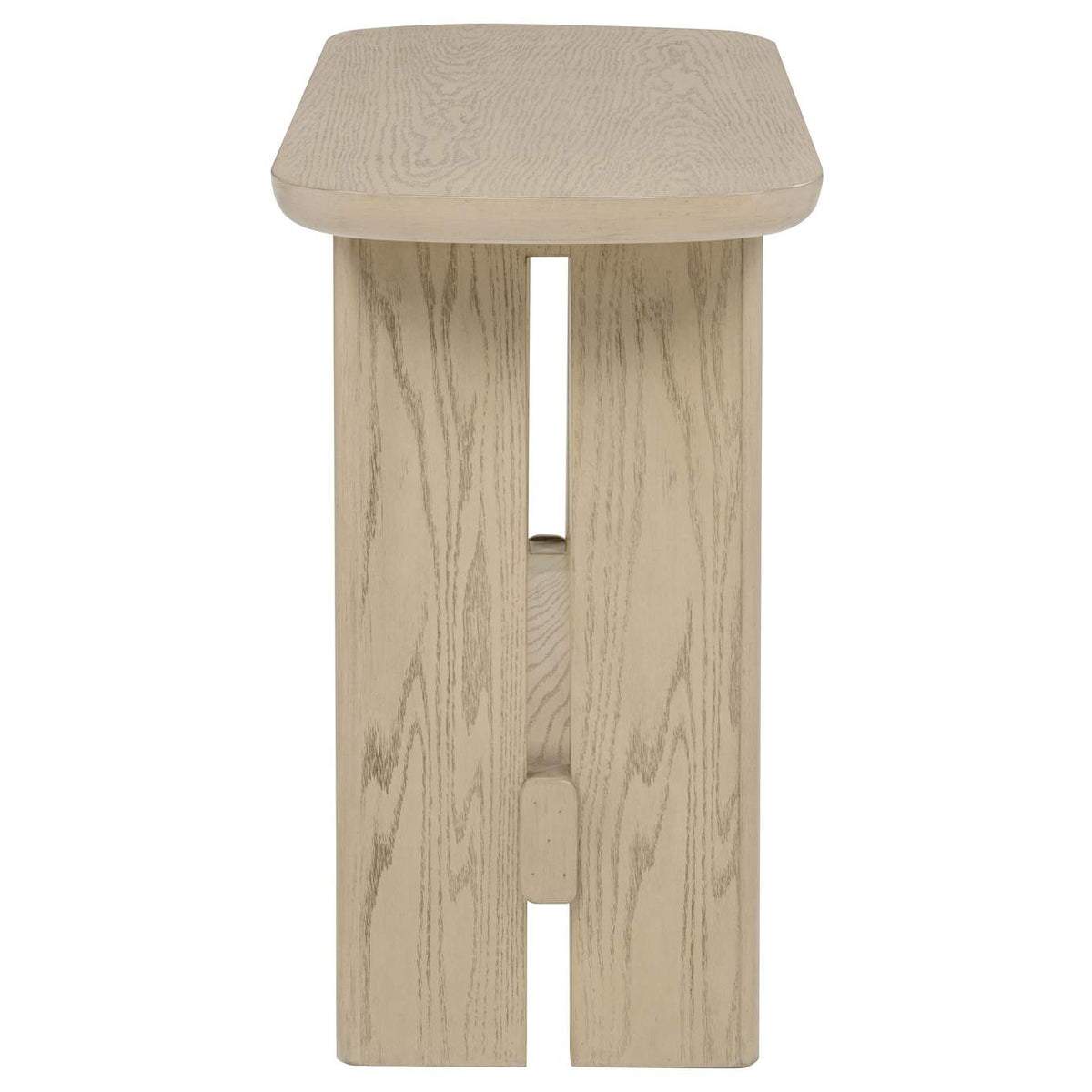 706589 Kailani Coastal Sofa Console Table with Shelf Beige Oak