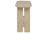 706589 Kailani Coastal Sofa Console Table with Shelf Beige Oak