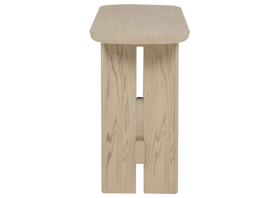 706589 Kailani Coastal Sofa Console Table with Shelf Beige Oak