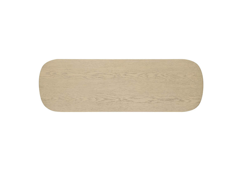 706589 Kailani Coastal Sofa Console Table with Shelf Beige Oak