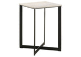 Tobin Square Marble Top End Table White and Black