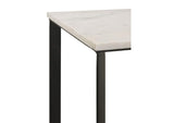 707697 Tobin Square Marble Top End Table White and Black