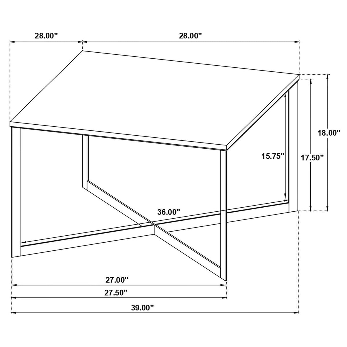 707698-S2 Tobin 2-piece Marble Top Coffee and End Table Set White