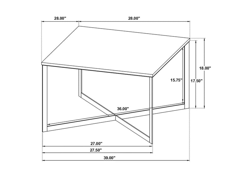 707698-S2 Tobin 2-piece Marble Top Coffee and End Table Set White
