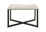 707698 Tobin Square Marble Top Coffee Table White and Black