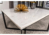 707698 Tobin Square Marble Top Coffee Table White and Black
