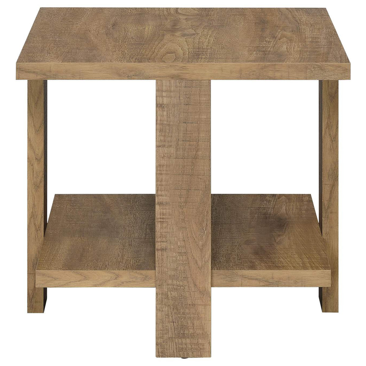 707718-S2 Dawn 2-piece Round Coffee and End Table Set Mango Brown
