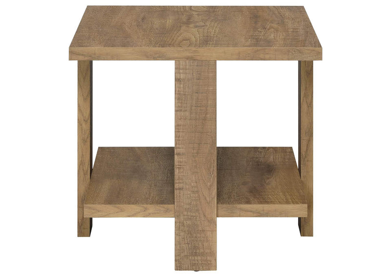 707718-S2 Dawn 2-piece Round Coffee and End Table Set Mango Brown