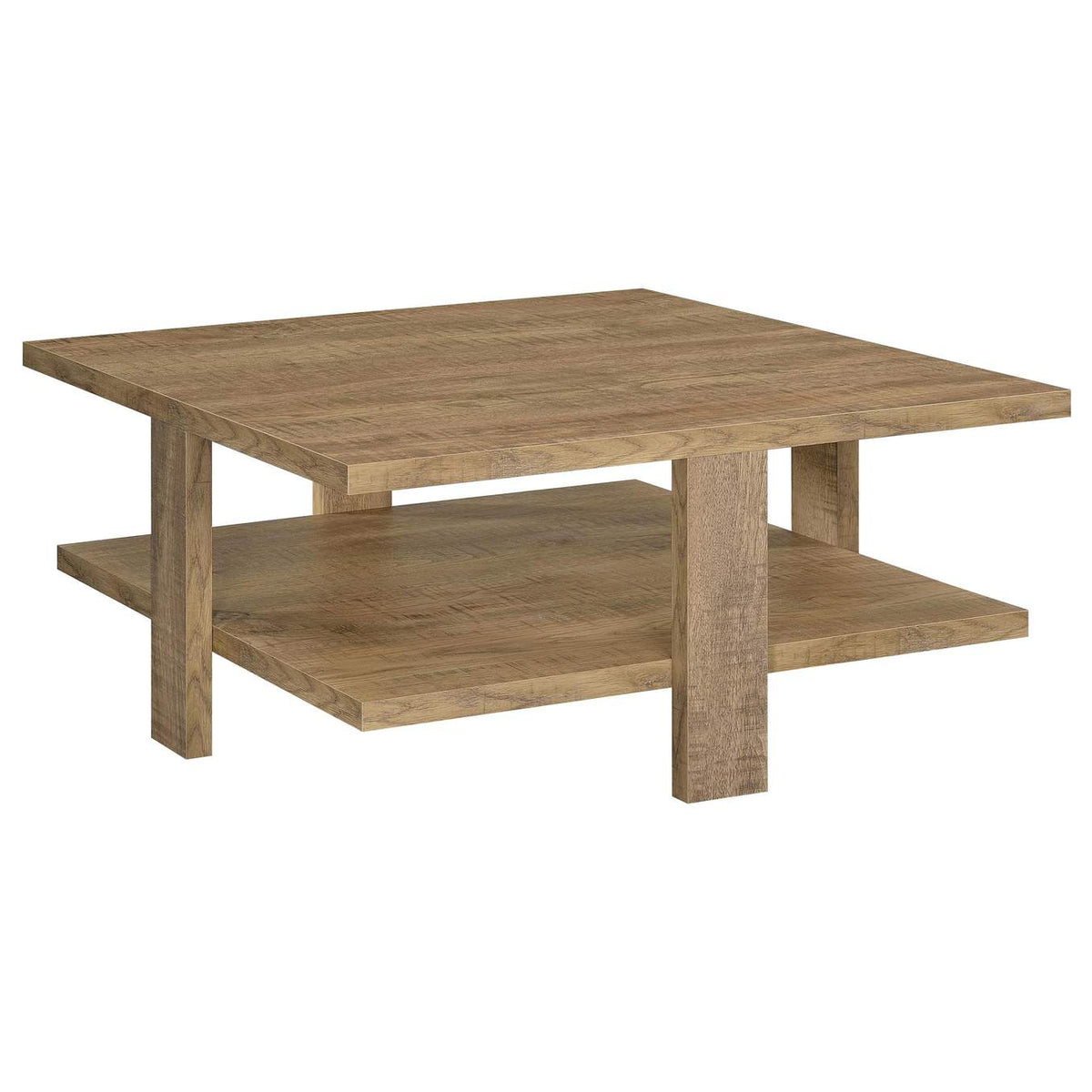 707718-S2 Dawn 2-piece Round Coffee and End Table Set Mango Brown