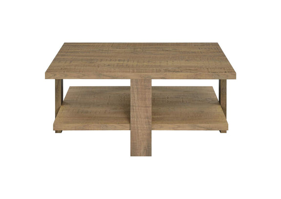707718-S2 Dawn 2-piece Round Coffee and End Table Set Mango Brown