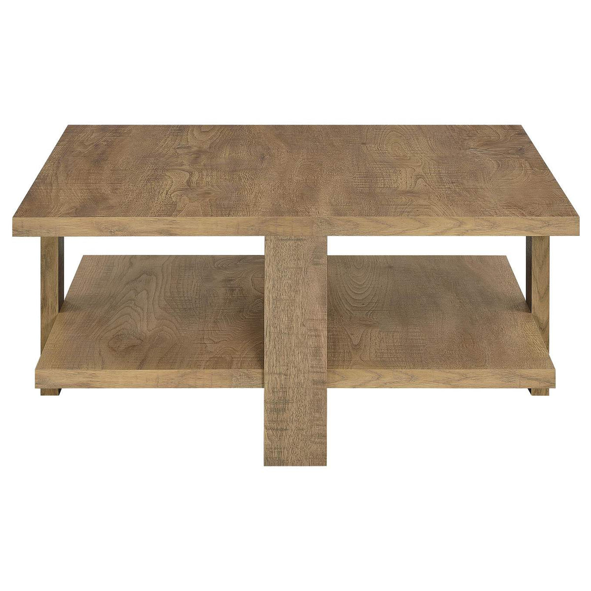 707718-S2 Dawn 2-piece Round Coffee and End Table Set Mango Brown