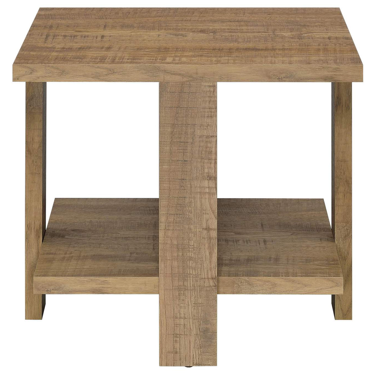 707718-S3 Dawn 3-piece Round Coffee and End Table Set Mango Brown