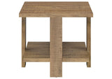 707718-S3 Dawn 3-piece Round Coffee and End Table Set Mango Brown