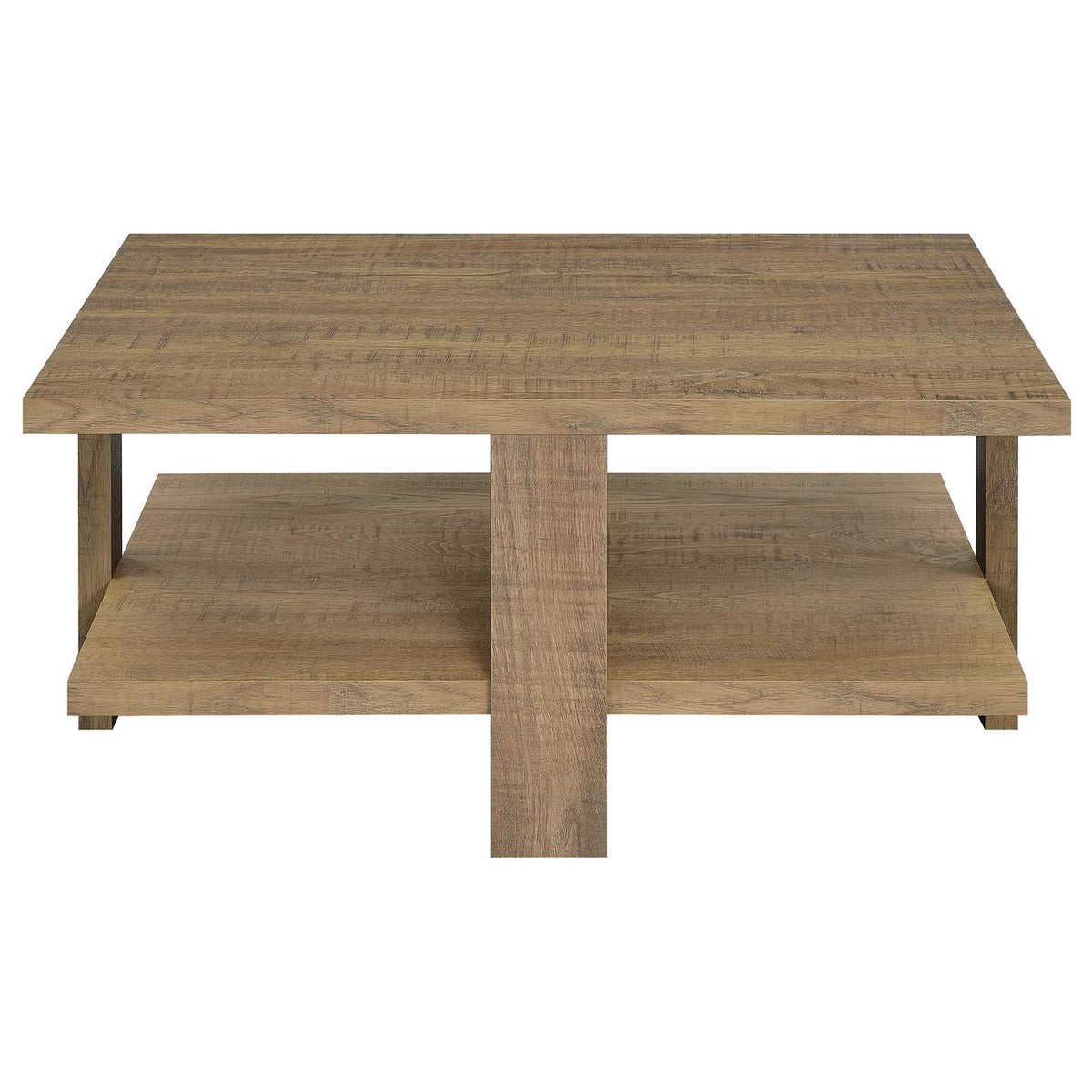 707718-S3 Dawn 3-piece Round Coffee and End Table Set Mango Brown