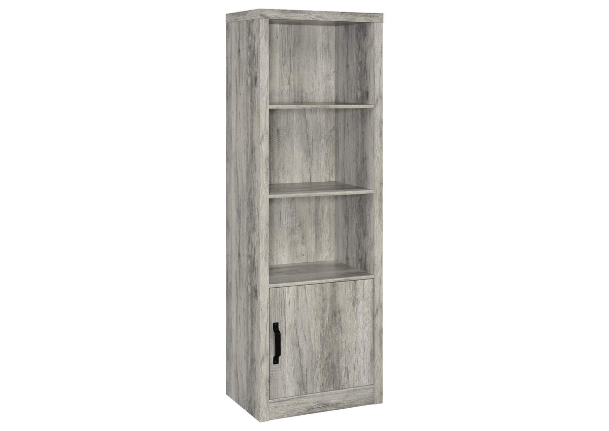 707726 Burke 4-shelf Engineered Wood Media Tower Grey Driftwood