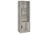 707726 Burke 4-shelf Engineered Wood Media Tower Grey Driftwood