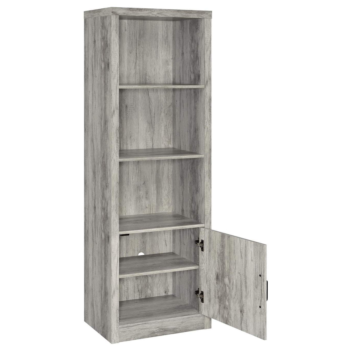707726 Burke 4-shelf Engineered Wood Media Tower Grey Driftwood