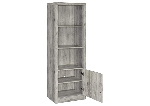 707726 Burke 4-shelf Engineered Wood Media Tower Grey Driftwood
