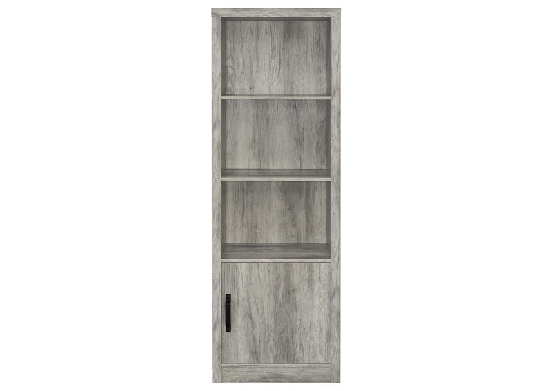 707726 Burke 4-shelf Engineered Wood Media Tower Grey Driftwood