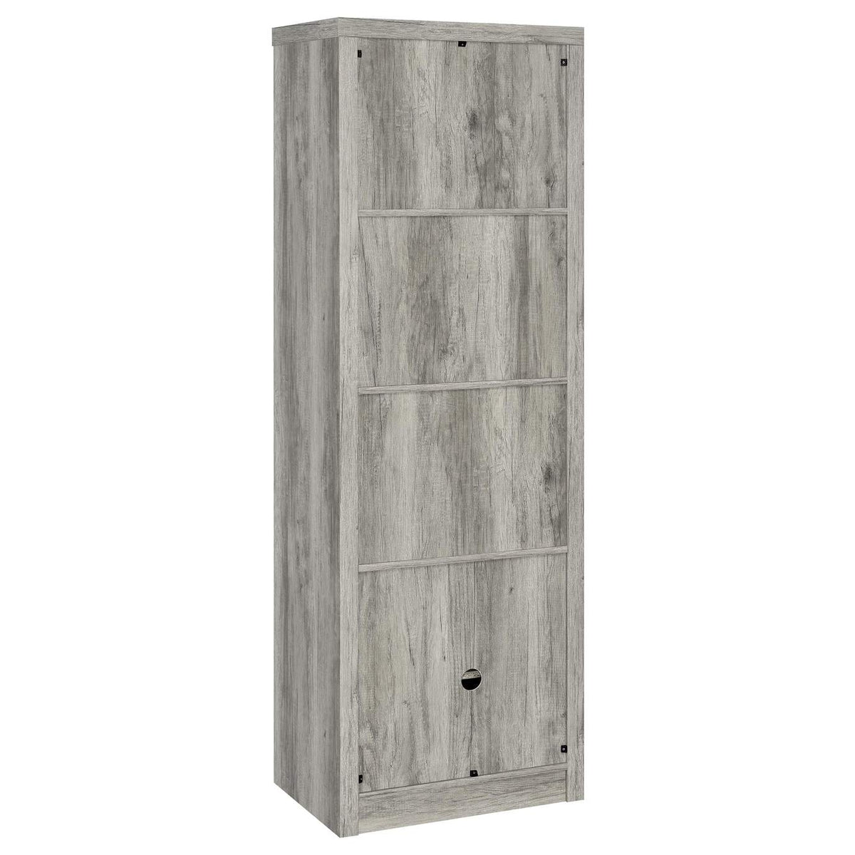 707726 Burke 4-shelf Engineered Wood Media Tower Grey Driftwood