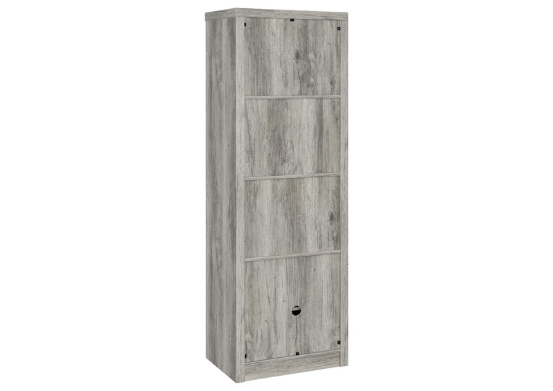 707726 Burke 4-shelf Engineered Wood Media Tower Grey Driftwood