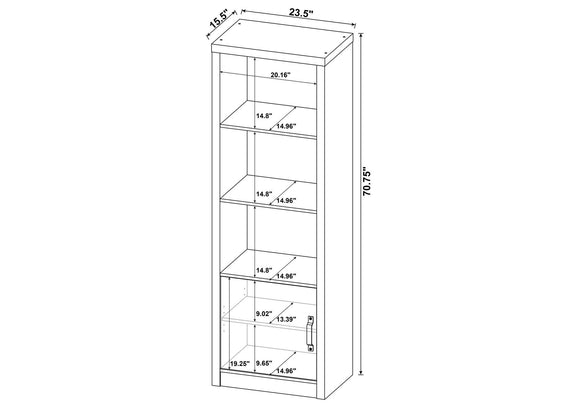 707726 Burke 4-shelf Engineered Wood Media Tower Grey Driftwood