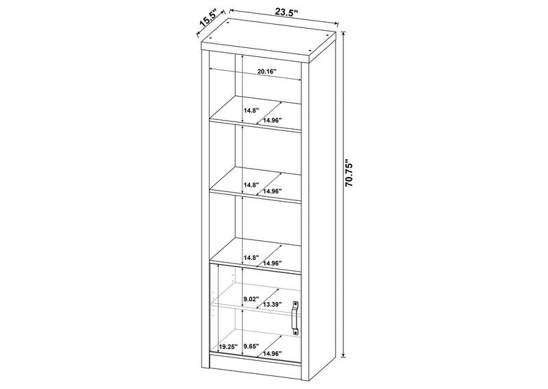 707726 Burke 4-shelf Engineered Wood Media Tower Grey Driftwood