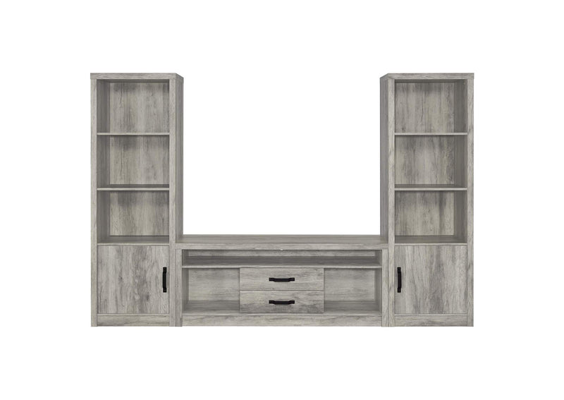 707726 Burke 4-shelf Engineered Wood Media Tower Grey Driftwood