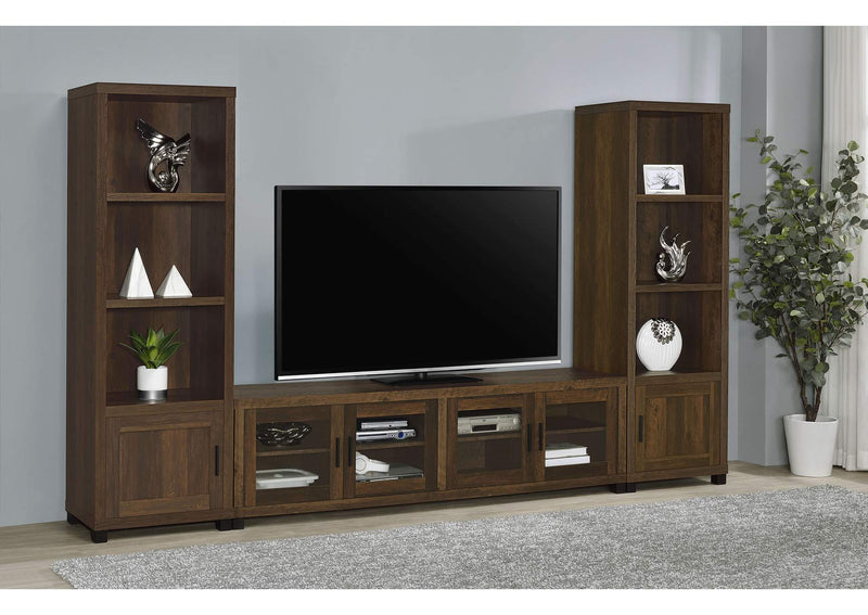 707736 Sachin 3-shelf Engineered Wood Media Tower Dark Pine
