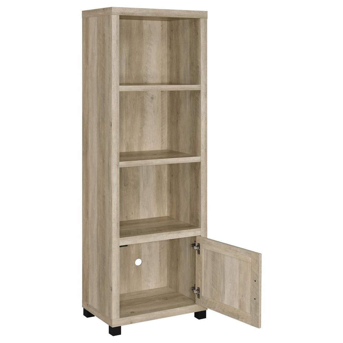707746 Sachin 3-shelf Engineered Wood Media Tower Distressed Pine