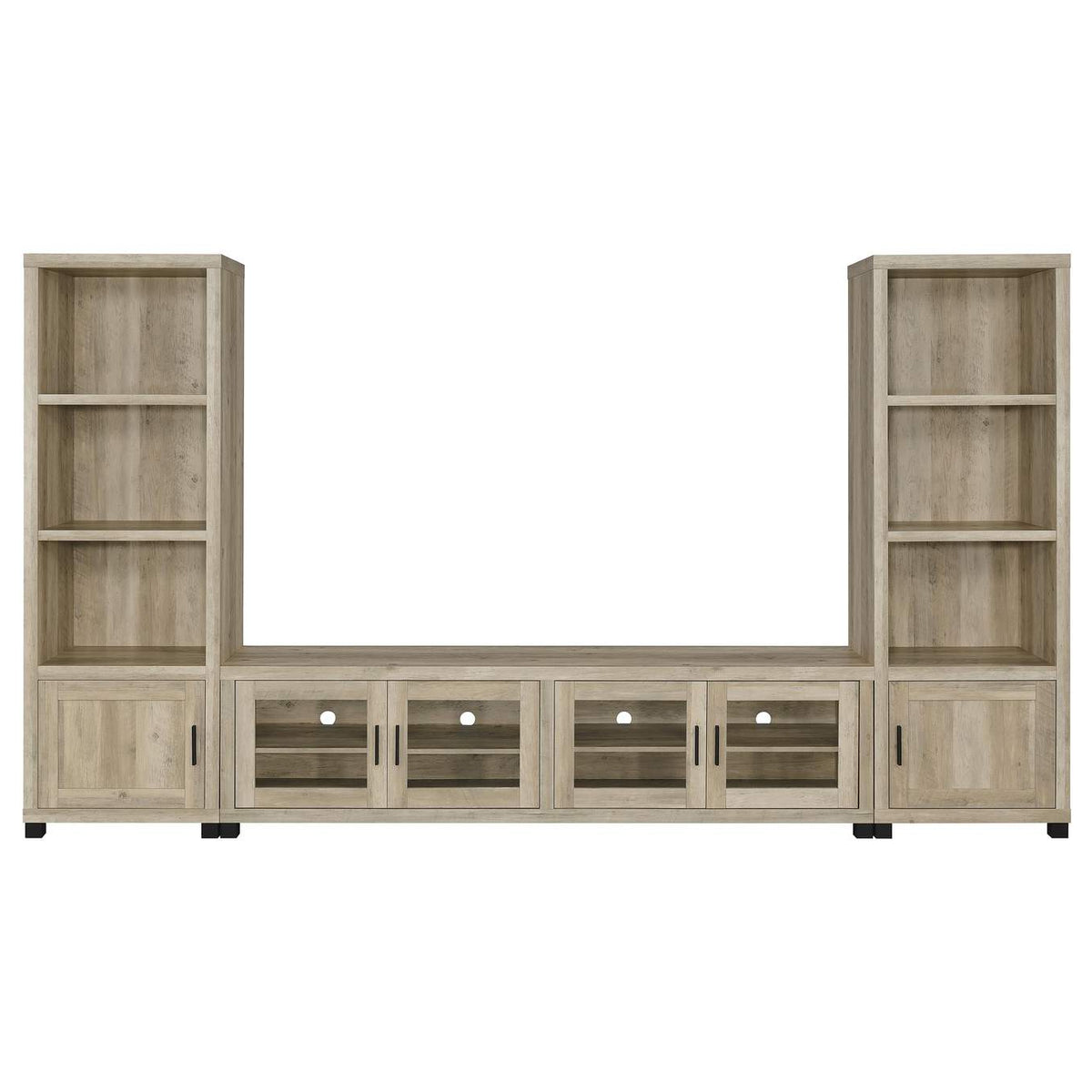 707746 Sachin 3-shelf Engineered Wood Media Tower Distressed Pine