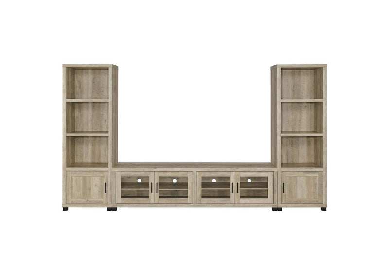 707746 Sachin 3-shelf Engineered Wood Media Tower Distressed Pine