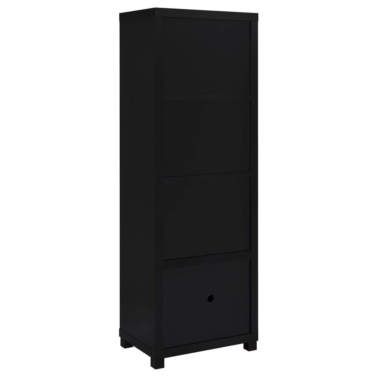 707756 Jupiter 3-shelf Engineered Wood Media Tower Black