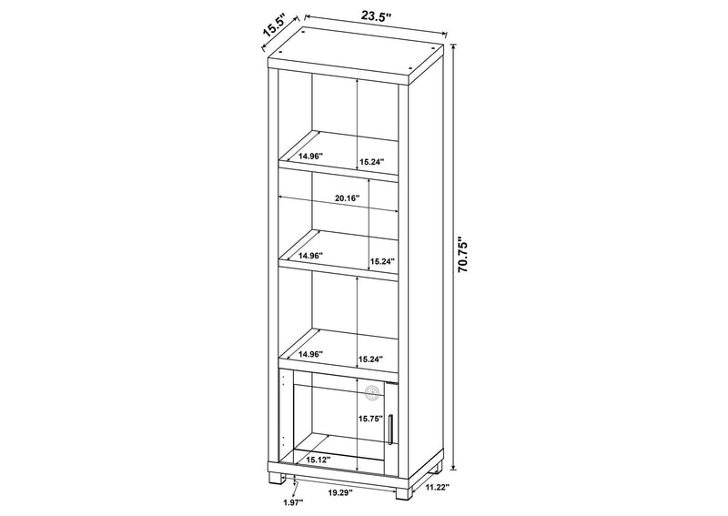 707756 Jupiter 3-shelf Engineered Wood Media Tower Black