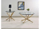 707888-S2 Brooke 2-piece Round Coffee and End Table Set Rose Brass