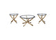 707888-S3 Brooke 3-piece Round Coffee and End Table Set Rose Brass