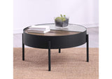 707898 Ozella Round Coffee Table with Hidden Storage Sandy Black
