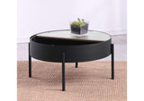 707898 Ozella Round Coffee Table with Hidden Storage Sandy Black