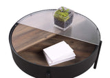 707898 Ozella Round Coffee Table with Hidden Storage Sandy Black