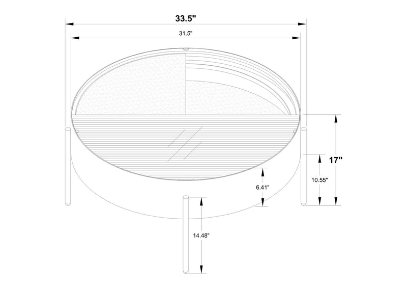 707898 Ozella Round Coffee Table with Hidden Storage Sandy Black