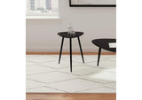 707917 Odessa Triangular Solid Wood End Table Black