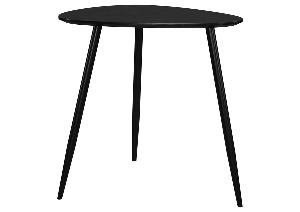707917 Odessa Triangular Solid Wood End Table Black